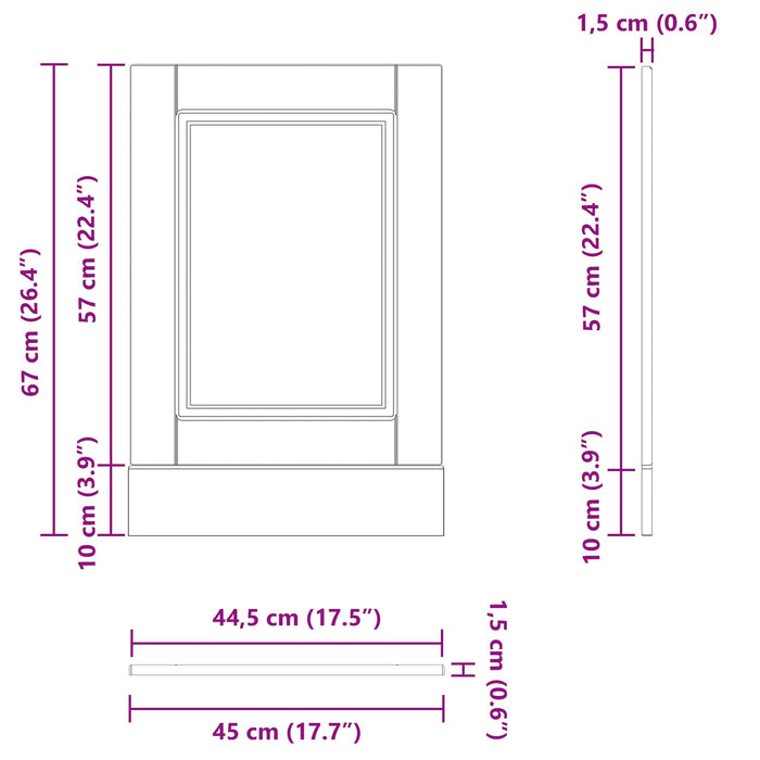 Dulap de bucătărie Stejar Negru 45 x 1,5 x 67 cm Lemn compozit - WALTI WALTI
