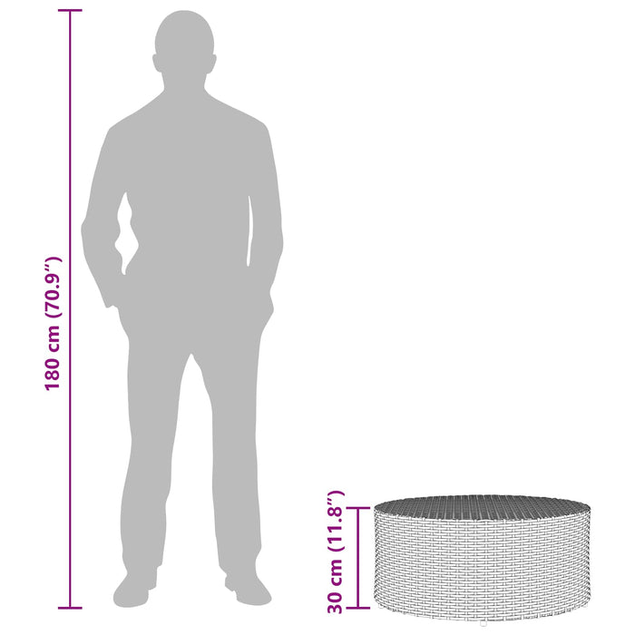 Masă de cafea pentru exterior Gri Ø 68 x 30 cm poliratan - WALTI WALTI