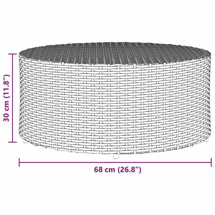 Masă de cafea pentru exterior Gri Ø 68 x 30 cm poliratan - WALTI WALTI