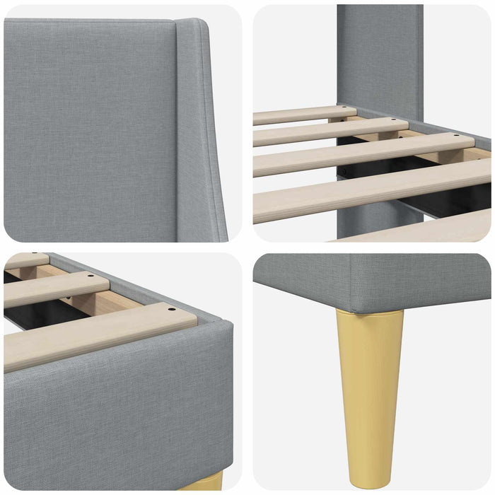 Cadru de pat cu headboard Gri deschis 90 x 200 cm țesătură - WALTI WALTI