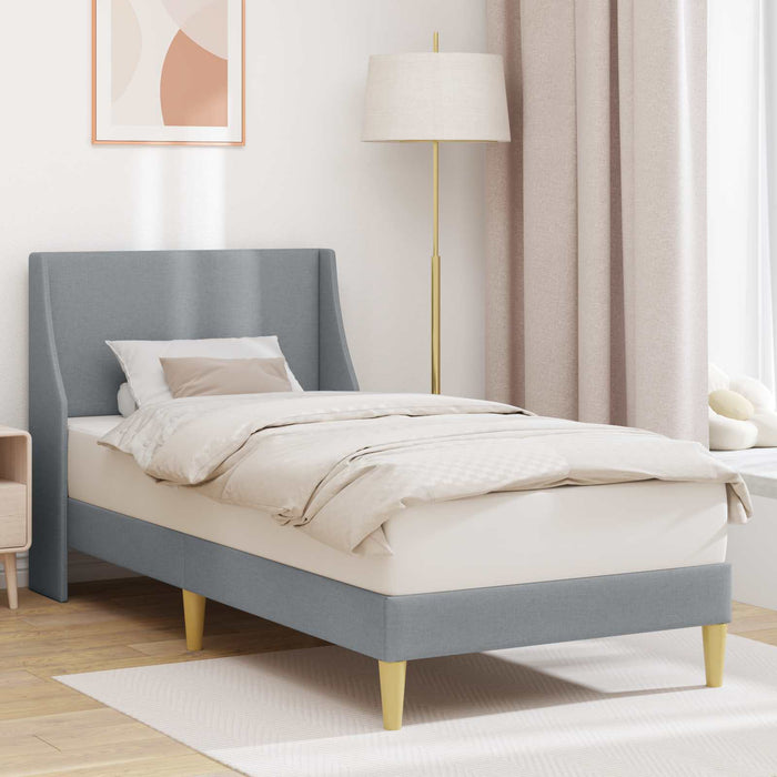 Cadru de pat cu headboard Gri deschis 90 x 200 cm țesătură - WALTI WALTI