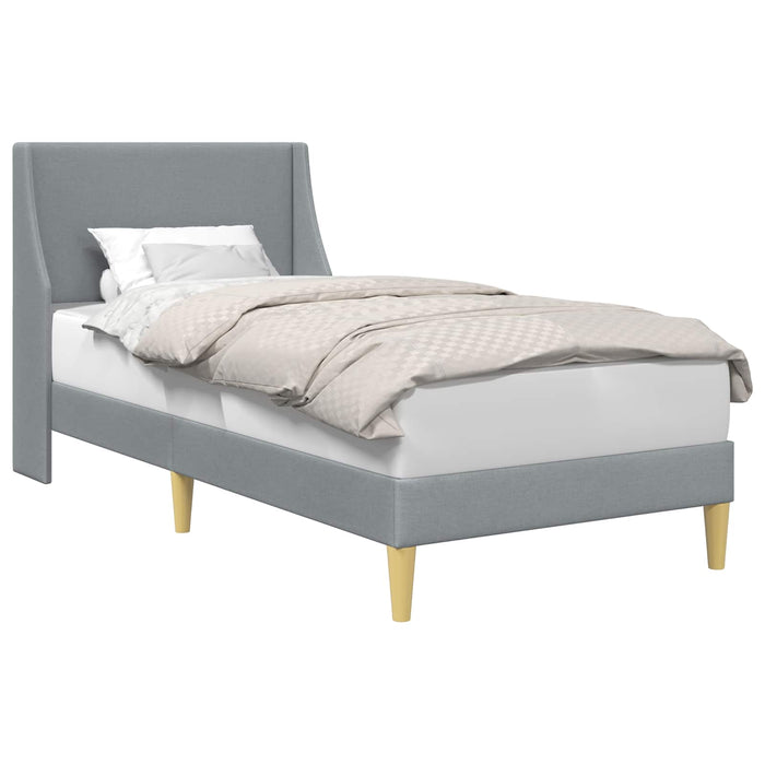 Cadru de pat cu headboard Gri deschis 90 x 200 cm țesătură - WALTI WALTI