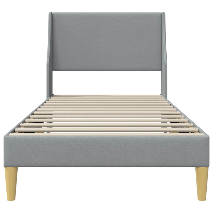 Cadru de pat cu headboard Gri deschis 90 x 200 cm țesătură - WALTI WALTI
