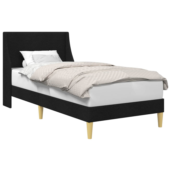 Cadru de pat cu headboard Negru 90 x 200 cm țesătură - WALTI WALTI