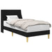 Cadru de pat cu headboard Negru 90 x 200 cm țesătură - WALTI WALTI
