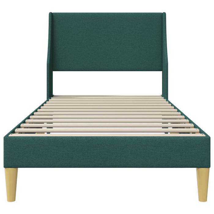 Cadru de pat cu headboard Verde închis 90 x 200 cm țesătură - WALTI WALTI
