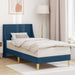Cadru de pat cu headboard albastru 90 x 200 cm țesătură - WALTI WALTI