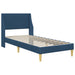 Cadru de pat cu headboard albastru 90 x 200 cm țesătură - WALTI WALTI