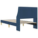 Cadru de pat cu headboard albastru 90 x 200 cm țesătură - WALTI WALTI