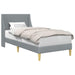 Cadru de pat cu headboard Gri deschis 100 x 200 cm țesătură - WALTI WALTI