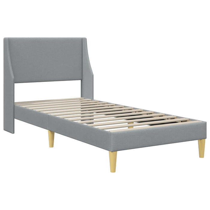 Cadru de pat cu headboard Gri deschis 100 x 200 cm țesătură - WALTI WALTI