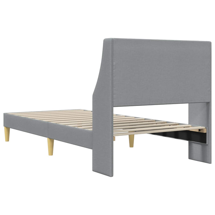 Cadru de pat cu headboard Gri deschis 100 x 200 cm țesătură - WALTI WALTI