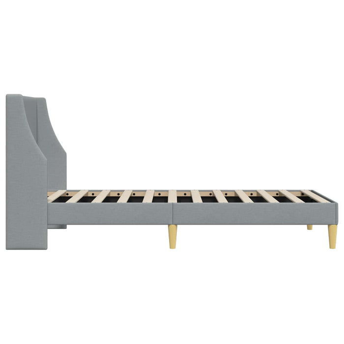 Cadru de pat cu headboard Gri deschis 100 x 200 cm țesătură - WALTI WALTI