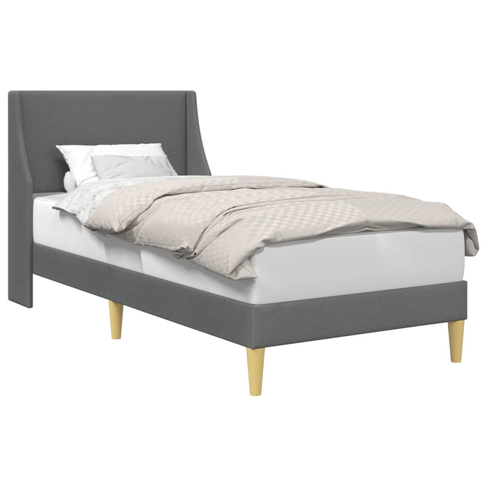 Cadru de pat cu headboard Gri închis 100 x 200 cm țesătură - WALTI WALTI