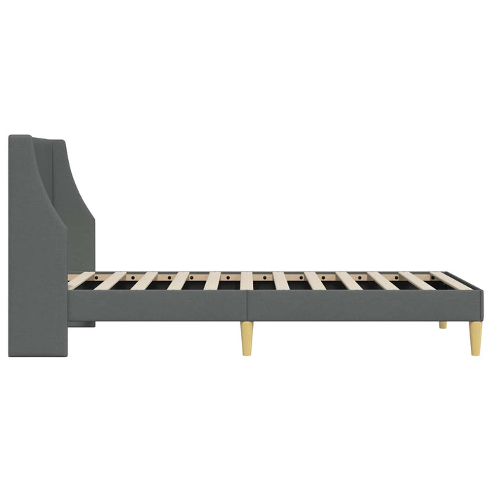Cadru de pat cu headboard Gri închis 100 x 200 cm țesătură - WALTI WALTI