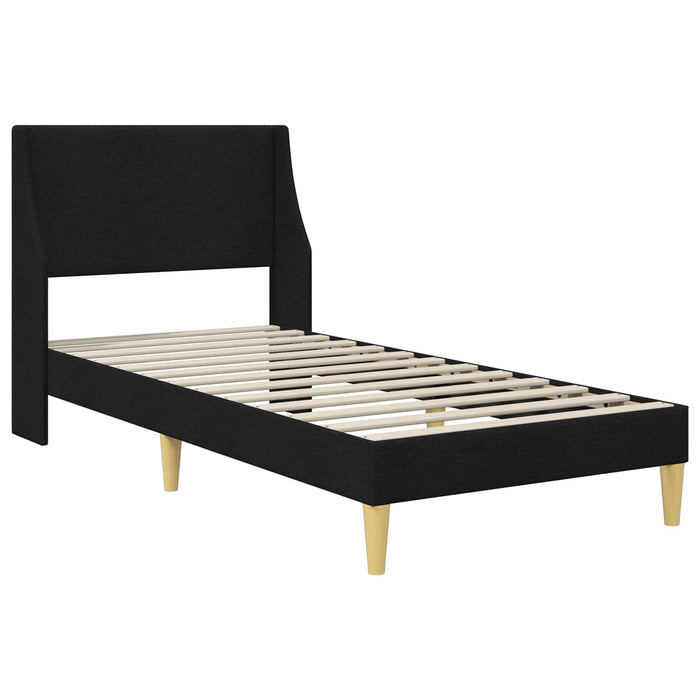 Cadru de pat cu headboard Negru 100 x 200 cm țesătură - WALTI WALTI