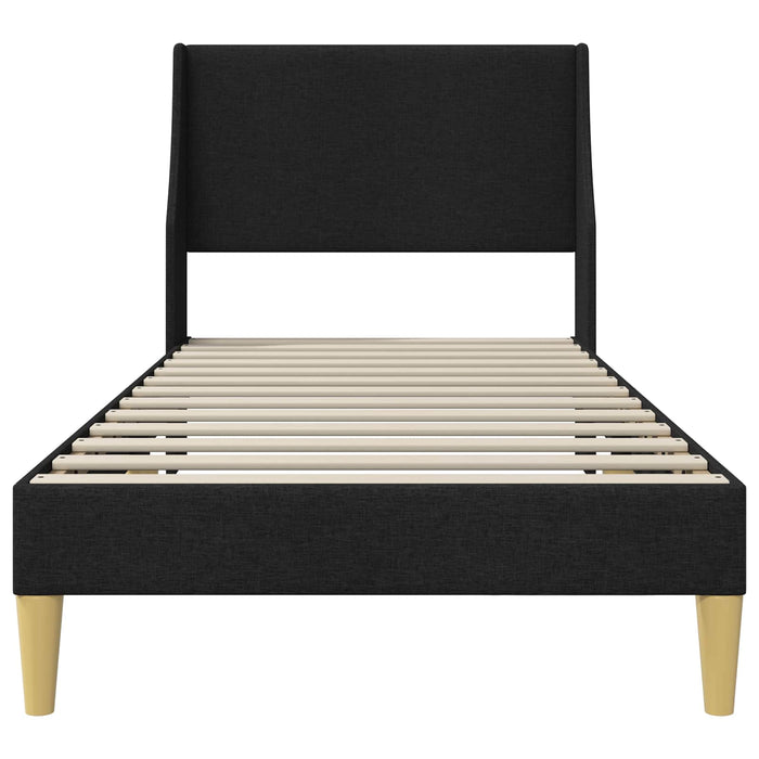 Cadru de pat cu headboard Negru 100 x 200 cm țesătură - WALTI WALTI