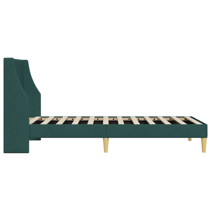 Cadru de pat cu headboard Verde închis 100 x 200 cm țesătură - WALTI WALTI