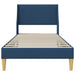 Cadru de pat cu headboard albastru 100 x 200 cm țesătură - WALTI WALTI