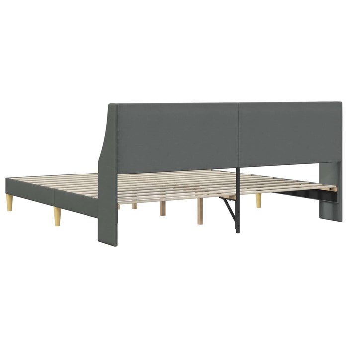 Cadru de pat cu headboard Gri închis 183 x 213 cm Țesătură WALTI