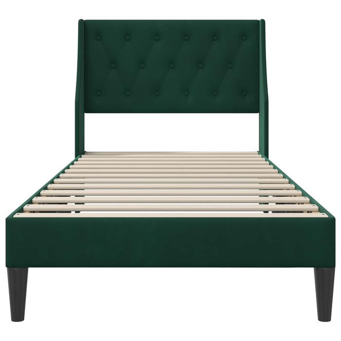 Cadru de pat cu headboard Verde închis 80 x 200 cm Catifea - WALTI WALTI
