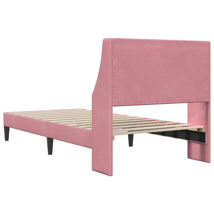 Cadru de pat cu headboard Roz 80 x 200 cm Catifea WALTI
