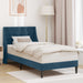 Cadru de pat cu headboard albastru 80 x 200 cm Catifea - WALTI WALTI