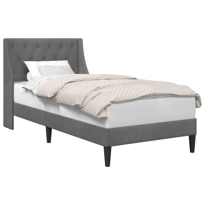 Cadru de pat cu headboard Gri închis 90 x 200 cm Catifea WALTI