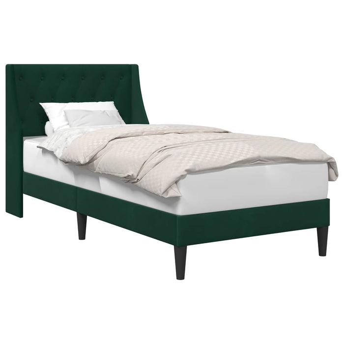 Cadru de pat cu headboard Verde închis 90 x 200 cm Catifea - WALTI WALTI