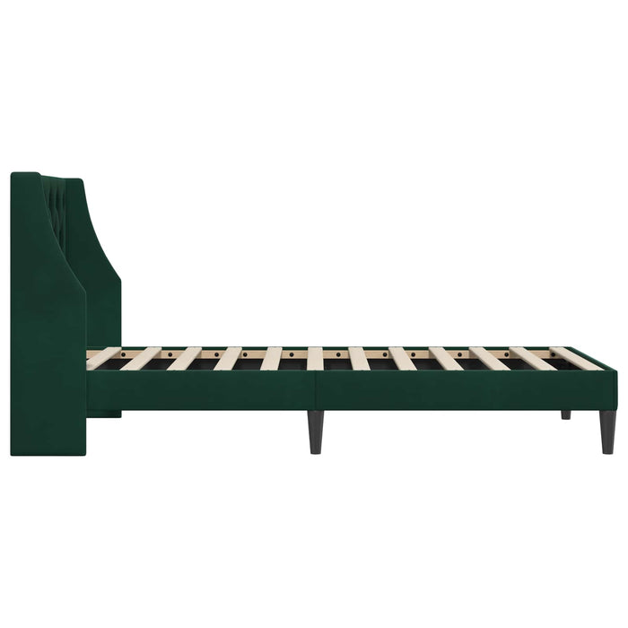 Cadru de pat cu headboard Verde închis 90 x 200 cm Catifea - WALTI WALTI