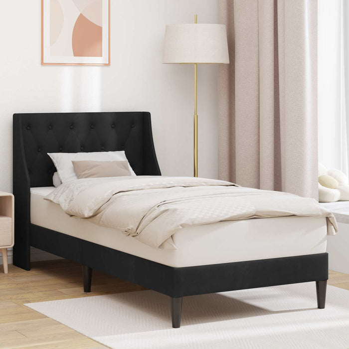Cadru de pat cu headboard Negru 100 x 200 cm Catifea - WALTI WALTI