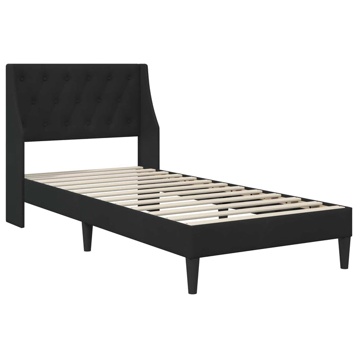 Cadru de pat cu headboard Negru 100 x 200 cm Catifea - WALTI WALTI