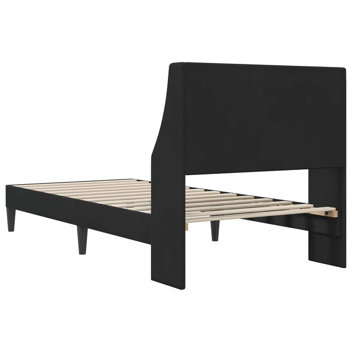 Cadru de pat cu headboard Negru 100 x 200 cm Catifea - WALTI WALTI