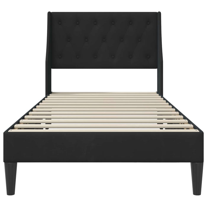Cadru de pat cu headboard Negru 100 x 200 cm Catifea - WALTI WALTI