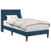 Cadru de pat cu headboard albastru 100 x 200 cm Catifea - WALTI WALTI