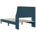 Cadru de pat cu headboard albastru 100 x 200 cm Catifea - WALTI WALTI