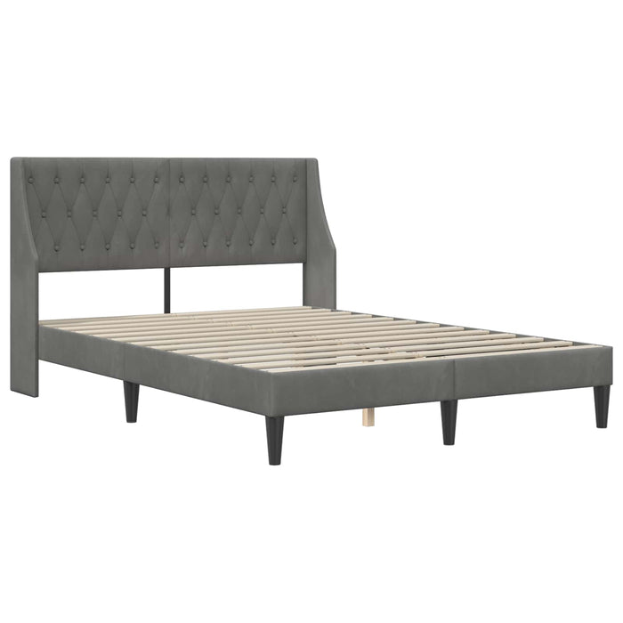 Cadru de pat cu headboard Gri închis 120 x 190 cm Catifea WALTI