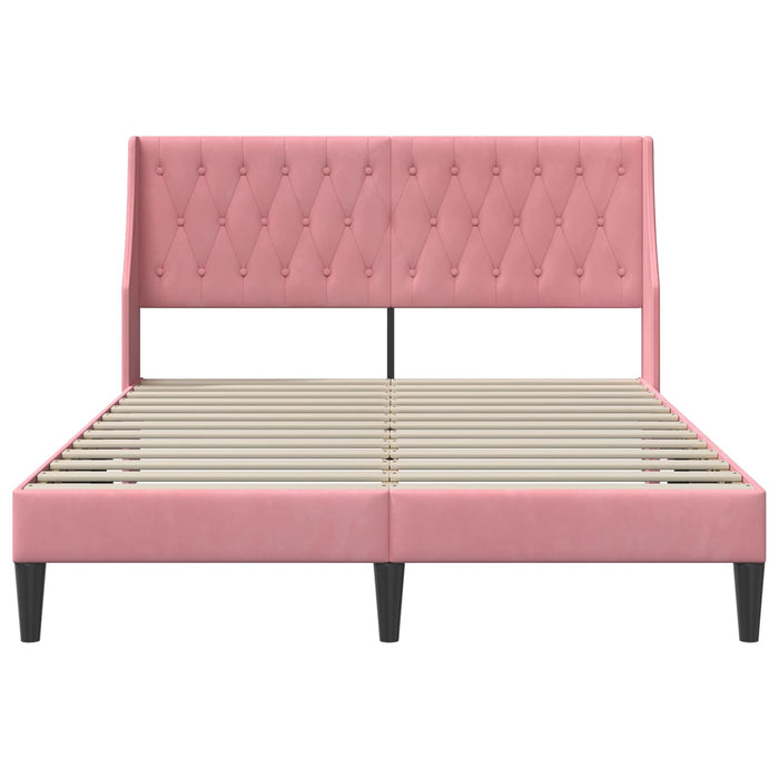 Cadru de pat cu headboard Roz 120 x 190 cm Catifea - WALTI WALTI