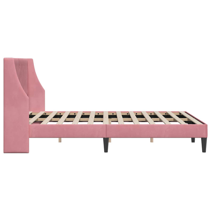Cadru de pat cu headboard Roz 120 x 190 cm Catifea - WALTI WALTI