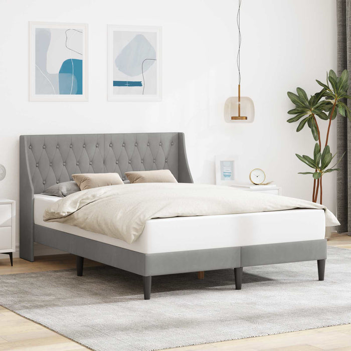 Cadru de pat cu headboard Gri deschis 120 x 200 cm Catifea WALTI