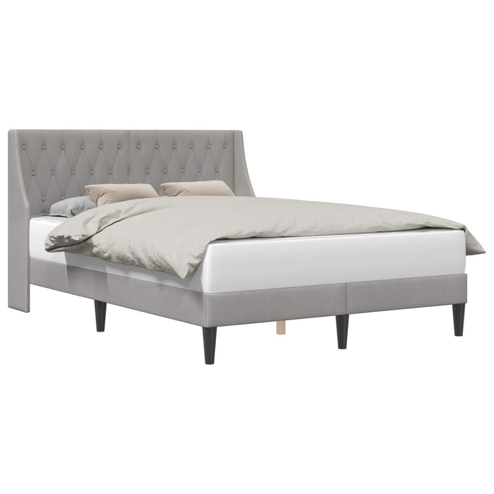 Cadru de pat cu headboard Gri deschis 120 x 200 cm Catifea WALTI