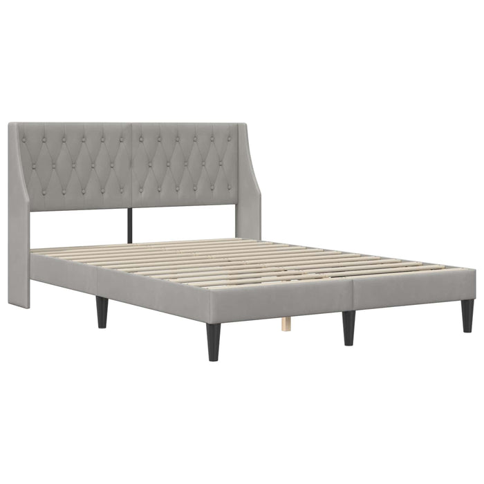Cadru de pat cu headboard Gri deschis 120 x 200 cm Catifea WALTI