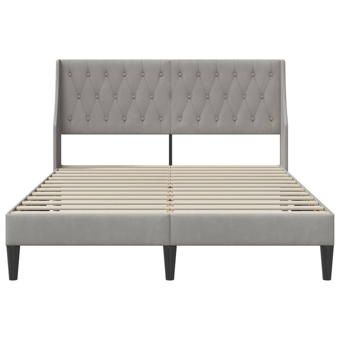 Cadru de pat cu headboard Gri deschis 120 x 200 cm Catifea WALTI