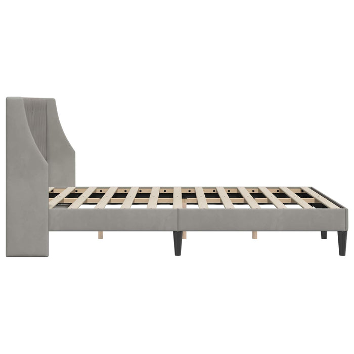 Cadru de pat cu headboard Gri deschis 120 x 200 cm Catifea WALTI