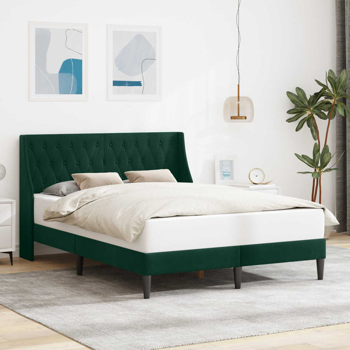 Cadru de pat cu headboard Verde închis 120 x 200 cm Catifea - WALTI WALTI