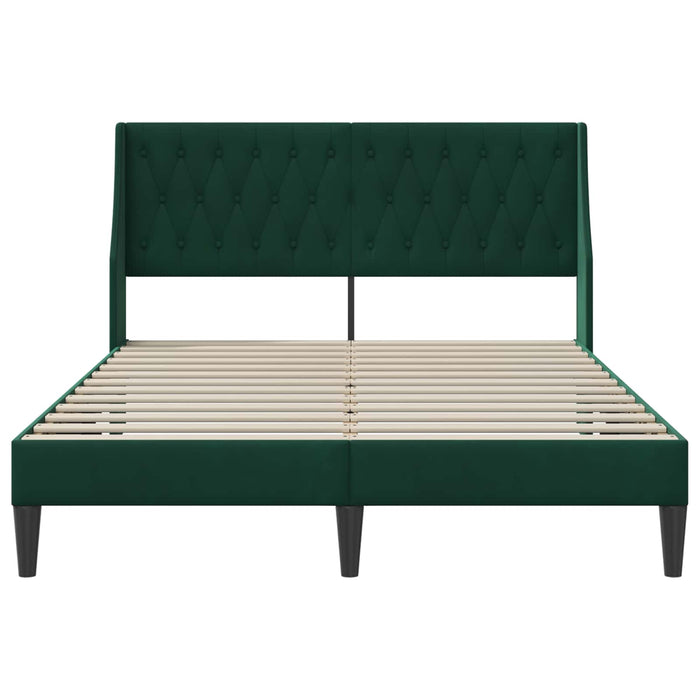Cadru de pat cu headboard Verde închis 120 x 200 cm Catifea - WALTI WALTI