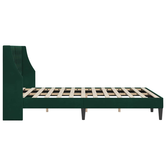 Cadru de pat cu headboard Verde închis 120 x 200 cm Catifea - WALTI WALTI