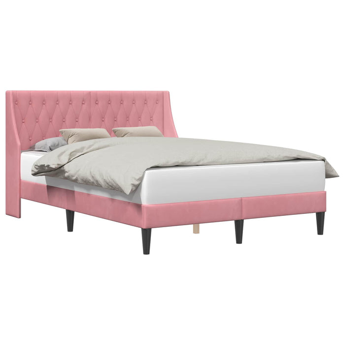 Cadru de pat cu headboard Roz 120 x 200 cm Catifea - WALTI WALTI