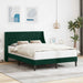 Cadru de pat cu headboard Verde închis 140 x 190 cm Catifea - WALTI WALTI