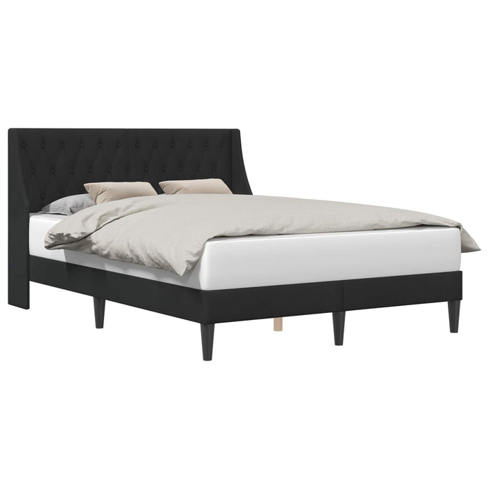 Cadru de pat cu headboard Negru 140 x 200 cm Catifea WALTI
